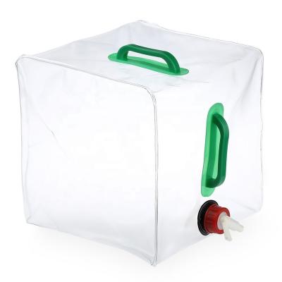 China Food Grade 10 L Portable Collapsible Wholesale 20 L PVC Water Container Outdoor Camping Water Carrier for sale