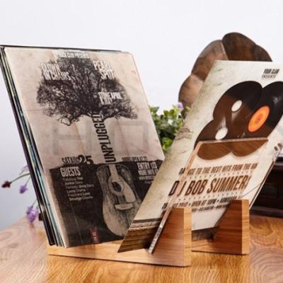 China Europe USA Japan Thailand Trend Bestseller Portable Case Record Holder Bamboo Natural LP Record Holder with Clear Acrylic Ends Vinyl Record Storage Holder for sale