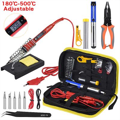 China Home Use JCD 80W 220V Adjustable Temperature Soldering Iron Kit With Pliers Multi Function Te koop