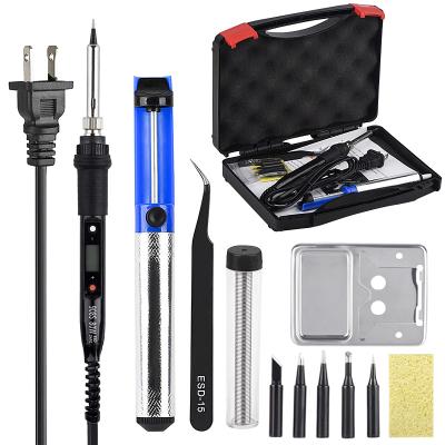 China 110V 220V 80W LCD JCD Adjustable Temperature Soldering Iron Kit Adjustable Temperature Rework Soldering Tools Solder Iron Tips Wires Pump Heater Holder Te koop