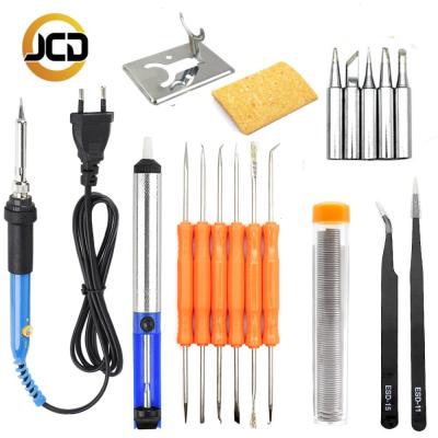 China JCD Machinery Repair Shops AU/UK Plug 220V 60W Adjustable Temperature Electric Welding Iron EU/USA Kit With Welding Aid Tools And Sucker Pump for sale