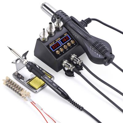 China Machinery Repair Shops 2 in 1 Air Gun 750W LCD Digital Display Soldering Rework Hot Station for Cell Phone BGA SMD PCB IC Repair Welding Iron 8898 hairdry for sale