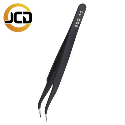 China Anti-Static PC Repair JCD Tweezers PC Phone Repair ESD Stainless Steel Curved Straight Tweezers Repair Tools 2021 for sale