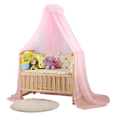 China Folded Small Bay Produced Mosquito Net Infant Crib Hanging Crib Dome Mosquito Net With Bracket for sale