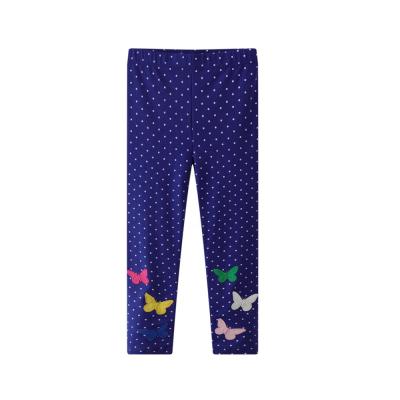 China Hot Sale QUICK DRY New Arrival Soft Kids Embroidered Butterfly Girls Leggings for sale