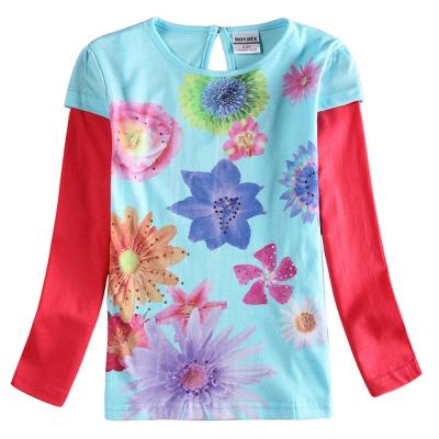 China Hot sale custom anti-pilling kids clothing girls fashionable 100% cotton printing t-shirt for sale