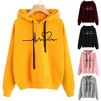 China Quality Windproof Custom Logo Ladies Fleece Pullover Casual Printed Hoodie for sale