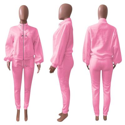 China Hot Selling New Design Custom Breathable Two Pieces Sports Tracksuit Outfits Women Springs/Drops for sale