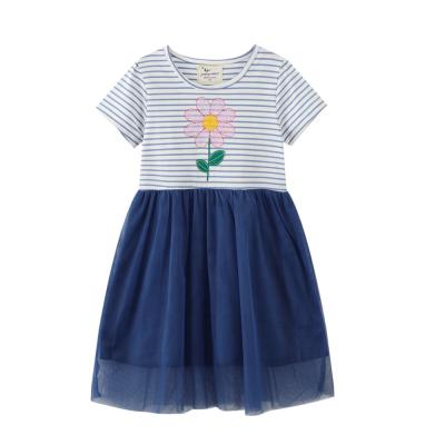 China Latest Fashion Kids Girls Princess Pretty Dress 2-6years Breathable High Quality Cotton Little Girls Dress for sale