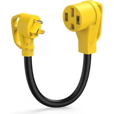 China 30 Amp to 50 Amp RV Power Adapter Home Appliance Attach NEMA TT-30P Male to 14-50R Female with A.W.G. handle 12 inch STW 10 for sale