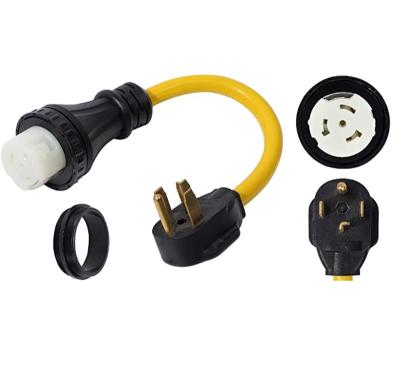 China Industrial Equipment NEMA 14-30P to Male Generator Marine Shore Power Cord Adapter A.W.G. 120V/240V 30 SS2-50R 10 RV 4 Amp for sale