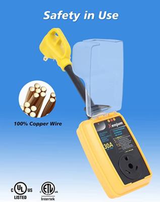 China Portable industrial equipment rv surge protector 30 amp rv power defender smart voltage protector with waterproof cover for sale