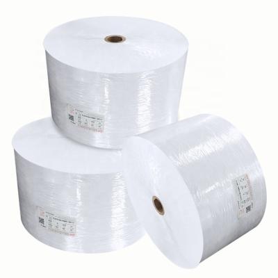 China Adhesive Labels Raw Material Waterproof White Gloss PP Sticker Strong Glossy Elephant Roll for sale