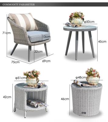 China Full alu.set With Comfortable Outdoor Furniture Rattan Leisure Backyard Cushion All Weather Bistro Set for sale