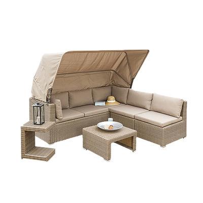 China This sofa chair is made of rustproof aluminum frame factory cheap price weaving full with cushion sofa outdoor folding bed for sale