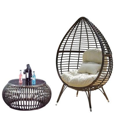 China This sofa chair is made of rustproof aluminum frame touring design warm wicker with cushion garden swing chair rattan for hotel and home for sale