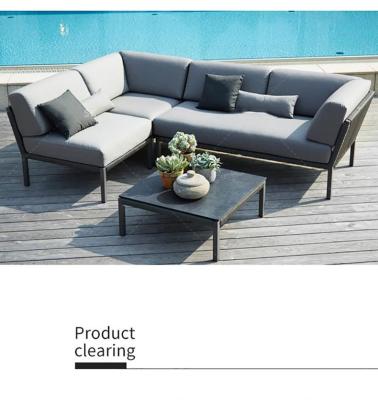 China 1.banana leaf gray wicker with cushion outdoor hotel pool patio garden sets weaving rope furniture living room sofa set for sale