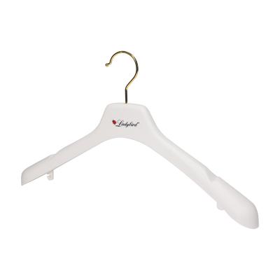 China Customized high quality custom white cheap plastic clothes hanger wedding dress hanger for sale