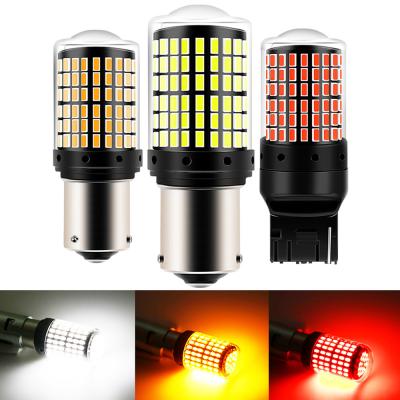 China 1156 BA15S P21W BAU15S PY21W T20 7440 W21W LED Light Bulbs 144 smd 1157 Led CanBus No Errors Lamp For Tower Universal for sale