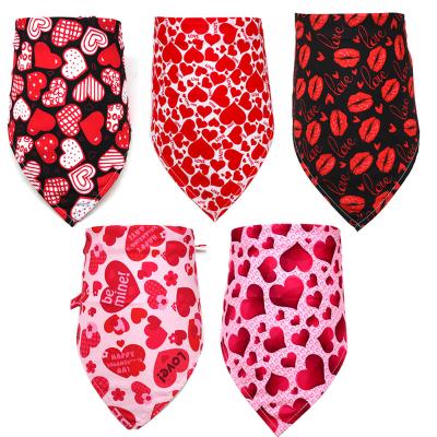 China Valentine's Day Dog Scarf DETACHED Bandana, Stock Wholesale Cotton Material for sale