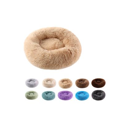 China Sustainable Cat Bed, Soft And Comfortable, Removable And Washable Warm Round Dog Bed Winter Plush Cushion, for sale