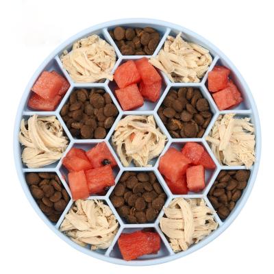 China New Non-automatic Silicone Honeycomb Dog Slow Food Bowl With Suction Cup for sale