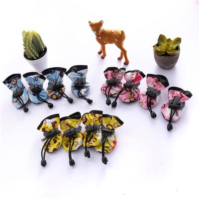 China 4 Pieces/Set 2021 Sustainable Fashion Waterproof Dog Shoes For Small Large Dogs for sale