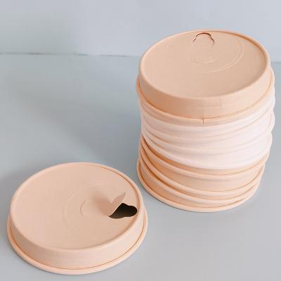 China Hot Sale Eco-friendly Biodegradable Paper Lid Coffee Lid 100% Bagasse Paper Pulp Coffee Cup Lid for sale