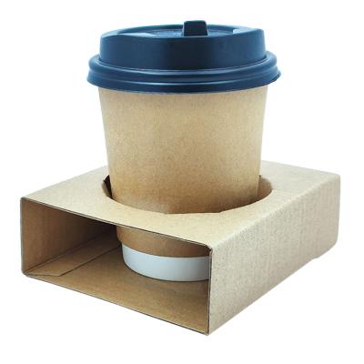 China Coffee Tea Cup Holder Carrier Paper Carrier Recyclable Disposable Takeaway Paper Cup Holder for sale