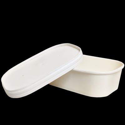 China Hot Sale Disposable Fruit Salad Paper Bowl Wrapping Paper White Disposable Food Bowl for sale