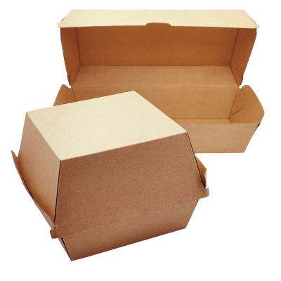 China Disposable Custom Printed Fast Food Disposable Eco-Grade Paper Packaging Hamburger Takeout Box for sale