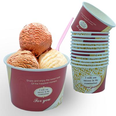 China Disposable Paper Cup Ice Cream Environmental Protection Material Disposable Ice Cream Paper Cup for sale