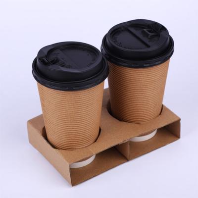 China Recycled Materials Customized Disposable Eco-Friendly Takeout Tray Cup Coffee Cup Holder for sale