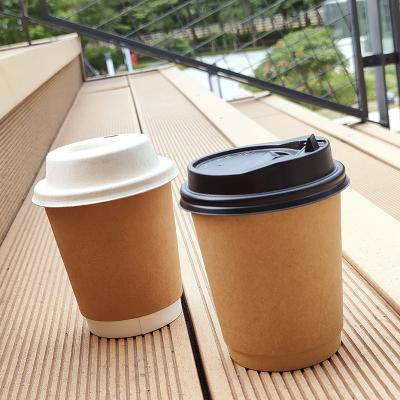 China Recyclable Wholesale Customized Disposable Take Away Hot Paper Coffee Cup With Lid for sale