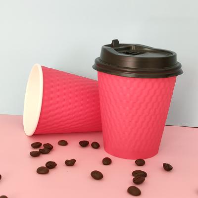 China Biodegradable Disposable Embossed Embossed Paper Cup for Coffee for sale