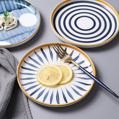 China 2019 Hot Viable Ceramic Stoneware Charger Colorful Ceramic Tableware Dish Sets For Restaurant for sale