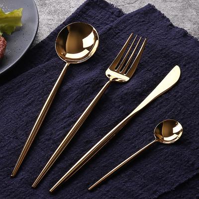 China Viable Factory Wholesale Metal Material Spoon Cutlery Knife and Fork Sets 2021 New Models Cutlery Set for sale