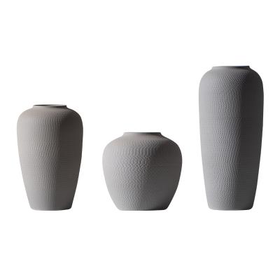 China Wholesale New Simple Gray Classical/Postmodern Porcelain Vase Vases For Home Decor Ceramic Vase for sale