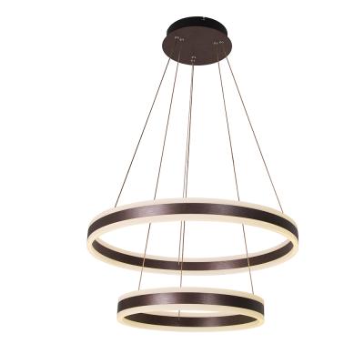 China Masivel Modern Pendant Light Modern Circle Rings Acrylic Aluminum Bedroom LED Warm Light Chandelier for sale