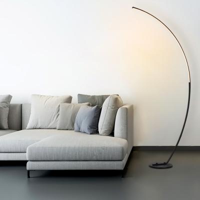 China Nordic Modern Minimalist Dimmable White RGB LED Standing Floor Lamp Arc Shape Bedroom Modern Living Room Floor Lamp for sale