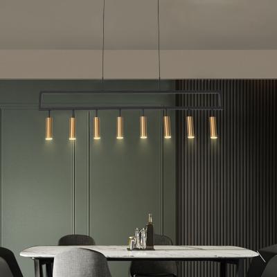 China Modern Masivel Ceiling Pendant Fixture 8 Lights LED Bulbs Metal Brushed Brass Adjustable Hanging Led Light For Home for sale