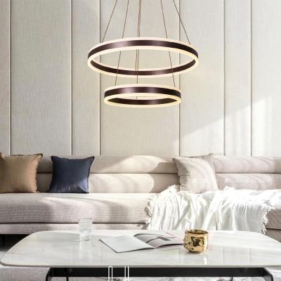 China Minimalist Masivel Hanging Lamp Postmodern Minimalist Circle Rings Graphite Acrylic Aluminum Pendant Lights For Home for sale