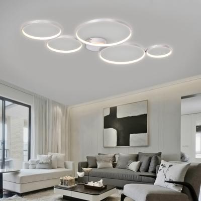 China Ring Ceiling Lamp Bedroom Outdoor Mounted Luxury Atmosphere Modern Acrylic Led Circle Surface Mounted Ceiling Light Fixture With Remote Control for sale