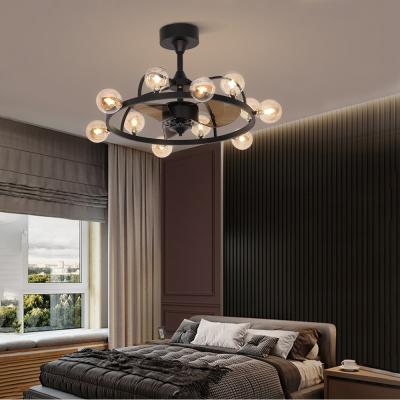 China 220V Modern Indoor Decorative Chandelier Remote Control Dimmable Modern Designer Led Ceiling Fan With Light for sale