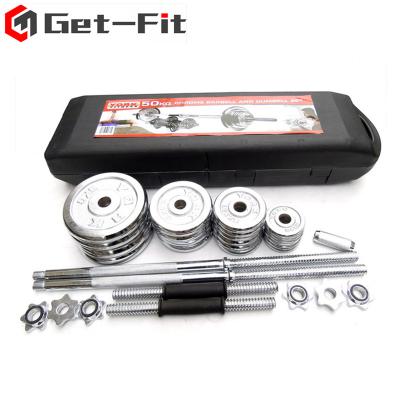 China 50kg Professional Adjustable Weight Lfiting Crossfit Chromed Barbell Set for sale