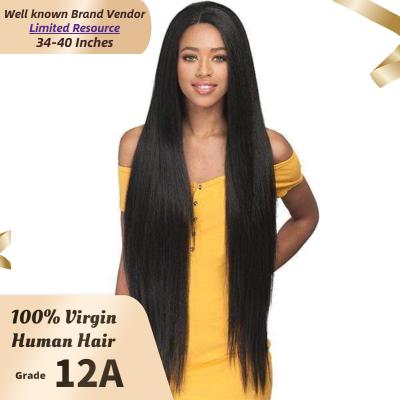 China Affordable Silky Straight Wave Long Wigs Customized 34-40 Inches Straight Hair 13X4 Lace Front Wig for sale