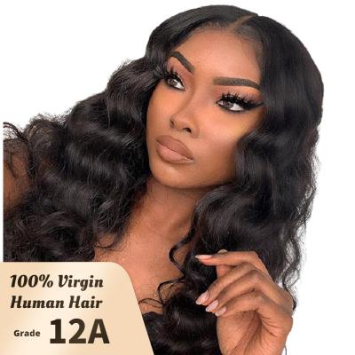 China Wholesale Natural Deep Wave Wigs 12A 360 Full Frontal 13*6 Virgin Water Wave Virgin Water Wave Closure Lace Up With Baby Hair Braided Hair Wigs for sale