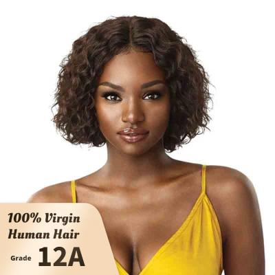 China WomenHd Black Full Lace Front Wig Raw Peruvian Virgin Hair Deep Curly Lace Front Human Hair Wigs For WomenHd Short Wave Curl Wig for sale