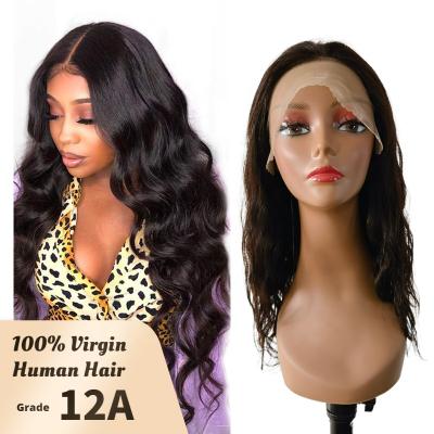 China Silky Straight 100% Virgin Hair Wigs Wholesale Nature Water Wave Virgin Hair Braided Full Lace Front Human Hair Wig Closure for sale