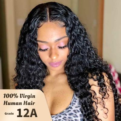 China Jerry Curly Wigs Vendors Water Wave Glueless Jerry Curl Cheap HD Virgin Nature Full Lace Closure Brazilian Front Human Hair Wigs Wholesale for sale